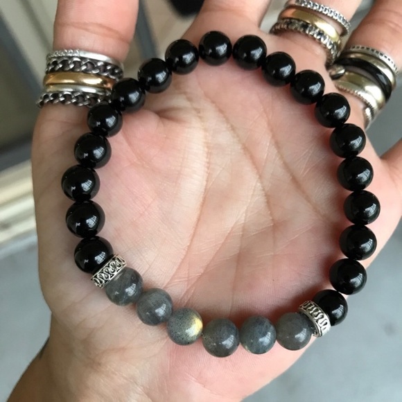 COPY - Men or women labradorite & onyx bracelet - Picture 4 of 7